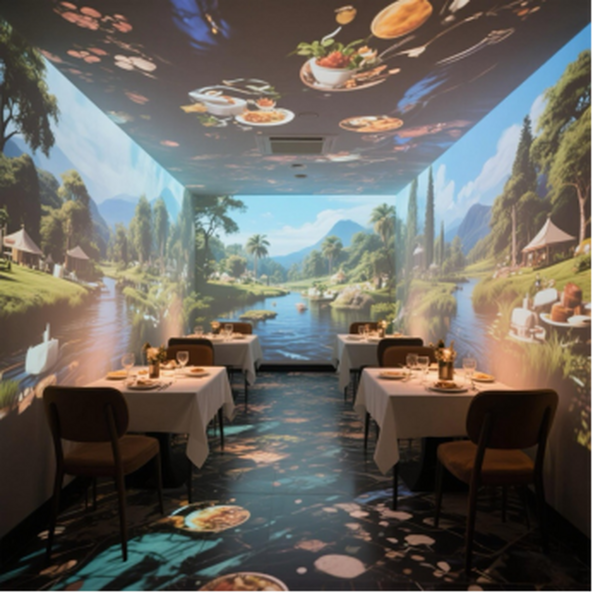 重塑現(xiàn)代沉浸式光影餐廳的科技美學(xué)AG真人國際廳奧圖碼投影科技：(圖2)